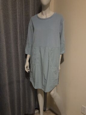 COS Light Blue Relaxed Pocket Tunic Dress